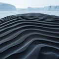Arctic Sand Dune Wave Mural Wallpaper — Monochromatic Modern Design Mural Wallpaper - room preview 02