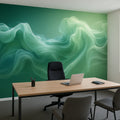 Aurora Swirl Mural Wallpaper — Ethereal Fluid Art Design Mural Wallpaper - room preview 02