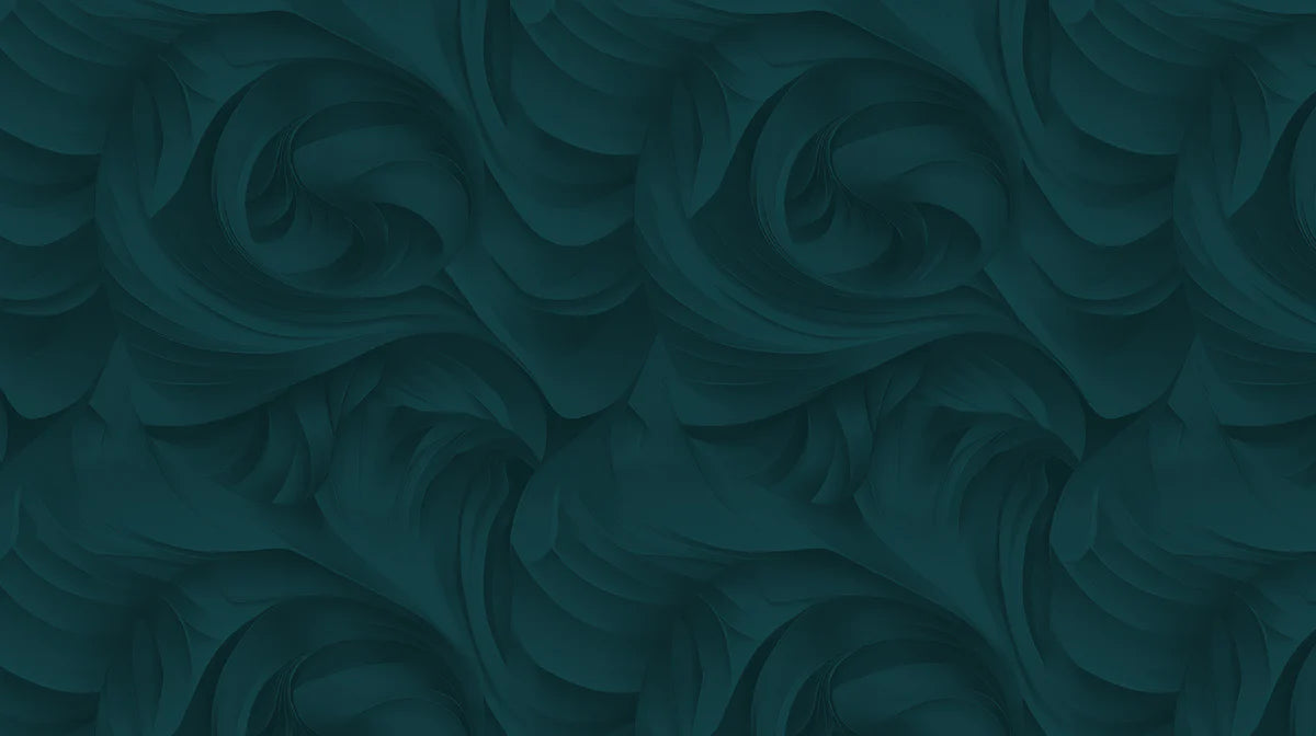 Deep Teal Swirls Mural Wallpaper — Modern Abstract Fluid Design Mural Wallpaper - room preview 02