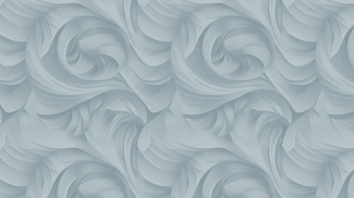 Fluid Swirl Mural Wallpaper — Minimalist Monochrome Blue Mural Wallpaper - room preview 02