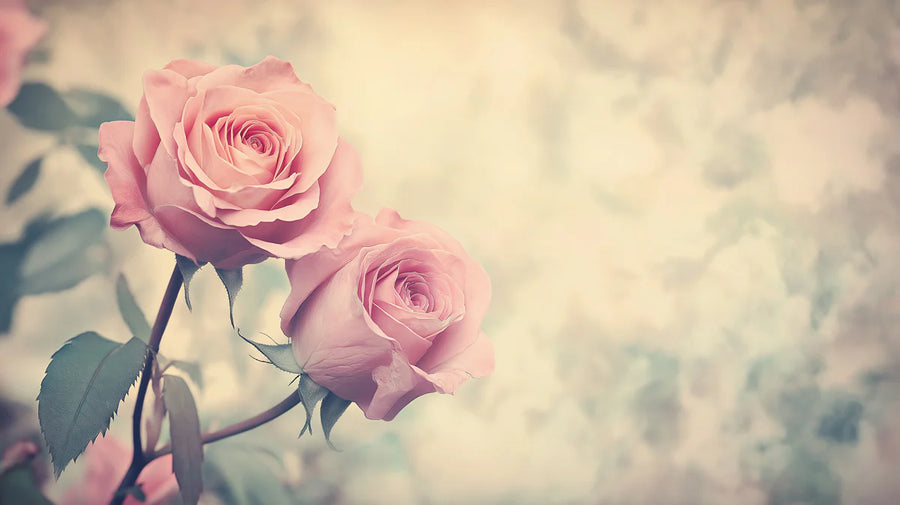 Floral Wallpaper Mural – Flower Wallpaper – Vintage Rose Garden — Romantic Pastel Botanical printable artwork