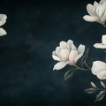 White Magnolia Branch Mural Wallpaper — Minimalist Floral Art Mural Wallpaper - room preview 02
