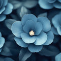 Midnight Blue Floral Mural Wallpaper — Moody Botanical Art Mural Wallpaper - room preview 02