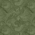 Olive Green Swirl Mural Wallpaper — Organic Fluid Pattern Mural Wallpaper - room preview 02