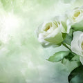White Rose Botanical Mural Wallpaper — Impressionistic Floral Art Mural Wallpaper - room preview 02