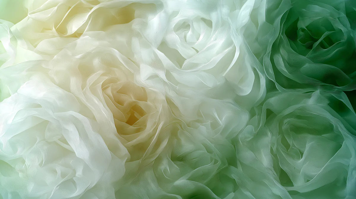 Ethereal Rose Garden Mural Wallpaper — Soft Green and White Mural Wallpaper - room preview 02