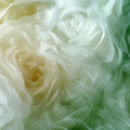 Ethereal Rose Garden Mural Wallpaper — Soft Green and White Mural Wallpaper - room preview 02