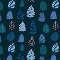 Midnight Woodland Pinecone Mural Wallpaper — Whimsical Forest Motif Mural Wallpaper - room preview 02