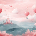 Floating Castle and Hot Air Balloons Mural Wallpaper - room preview 02
