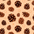 Hand-Painted Pinecone Mural Wallpaper in Soft Peach Mural Wallpaper - room preview 02