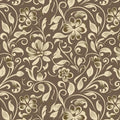 Cocoa Scroll Floral Mural Wallpaper — Vintage Baroque Design Mural Wallpaper - room preview 02