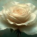 Cream Rose Botanical Mural Wallpaper — Vintage Oil Painting Style Mural Wallpaper - room preview 02
