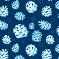 Frosted Pinecone Mural Wallpaper — Whimsical Winter Blue Mural Wallpaper - room preview 02