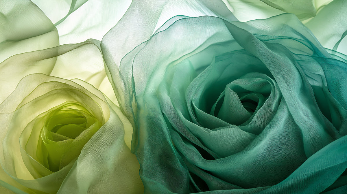 Ethereal Green Floral Mural Wallpaper — Soft Fabric Texture Design Mural Wallpaper - room preview 02