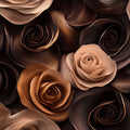 Abstract Chocolate Rose Mural Wallpaper — Warm Floral Wall Decor Mural Wallpaper - room preview 02