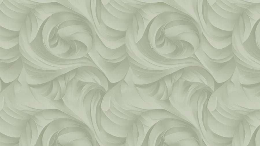 Wandbild in Salbeigrün mit Wirbeln – Modernes, abstraktes Tapetenwandbild printable artwork