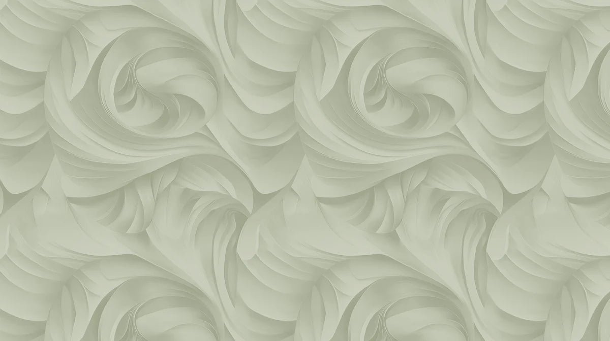Sage Green Swirl Mural Wallpaper — Modern Abstract Texture Mural Wallpaper - room preview 02