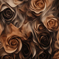 Vintage Rose Mural Wallpaper in Warm Mocha and Toffee Tones Mural Wallpaper - room preview 02