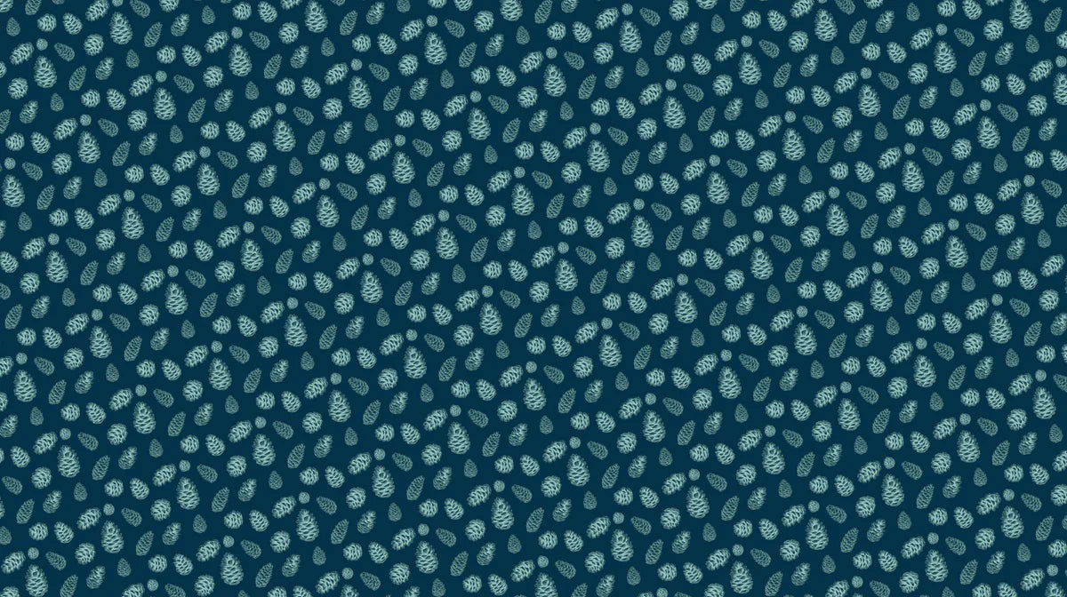 Pine Cone Silhouette Mural Wallpaper —Dark Botanical Pattern Mural Wallpaper - room preview 02