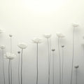 Minimalist Sculptural Tulip Mural Wallpaper — Soft White Floral Mural Wallpaper - room preview 02