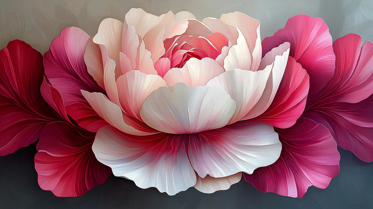 Oversized Peony Bloom Mural Wallpaper — Vibrant Floral Art Mural Wallpaper - room preview 02