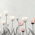 Minimalist Tulip Garden Mural Wallpaper — Soft Pastel Floral Mural Wallpaper - room preview 02