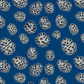 Midnight Pinecone Mural Wallpaper — Stylized Botanical Print Mural Wallpaper - room preview 02
