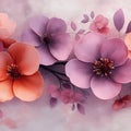 Watercolor Blossoms Mural Wallpaper — Soft Floral Art Mural Wallpaper - room preview 02
