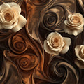 Cream Rose Swirl Mural Wallpaper — Sophisticated Fluid Art Design Mural Wallpaper - room preview 02