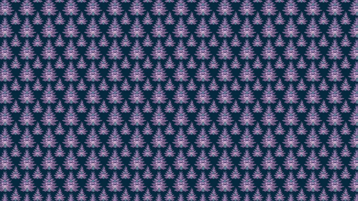 Frosted Pine Grove Mural Wallpaper — Moody Botanical Pattern Mural Wallpaper - room preview 02