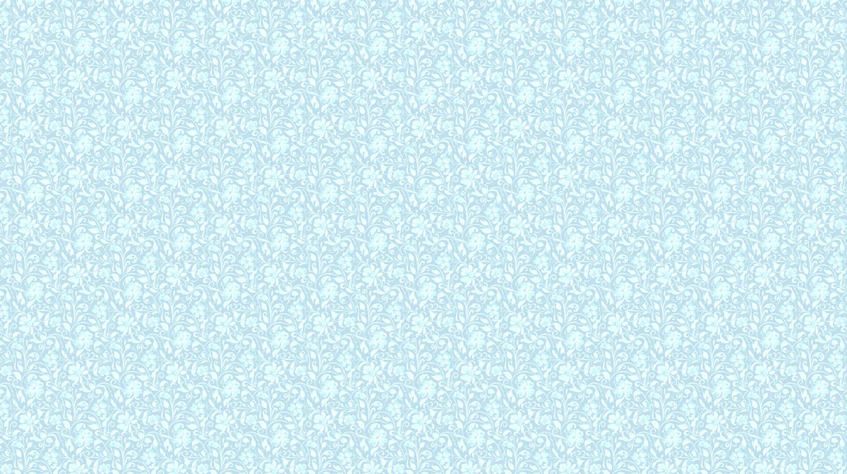 Frosted Lace Floral Mural Wallpaper — Soft Blue Botanical Mural Wallpaper - room preview 02