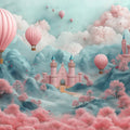 Cotton Candy Kingdom Mural Wallpaper — Whimsical Castle Dreamscape Mural Wallpaper - room preview 02