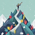 Lute Player Mountain Mural Wallpaper — Whimsical Artistic Design Mural Wallpaper - room preview 02