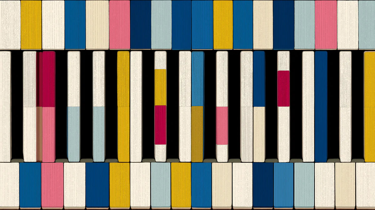 Modern Piano Key Mural Wallpaper — Abstract Geometric Rhythm Mural Wallpaper - room preview 02