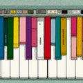 Abstract Piano Keys Mural Wallpaper —Whimsical Music Art Mural Wallpaper - room preview 02