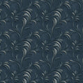 Regal Damask Scroll Mural Wallpaper Deep Navy & Silver Emboss Mural Wallpaper - room preview 02