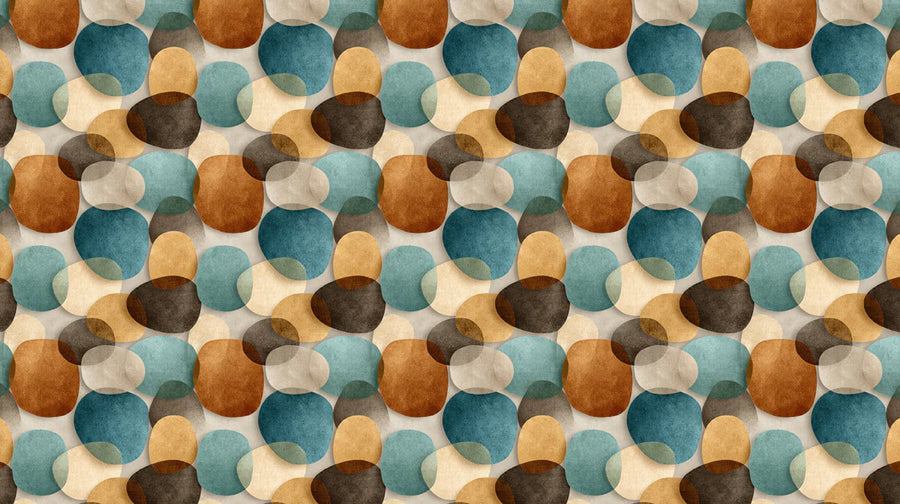 Abstract Wallpaper Mural – Modern Art Wall Mural – Abstract Overlapping Rings in Earthy Tones printable artwork