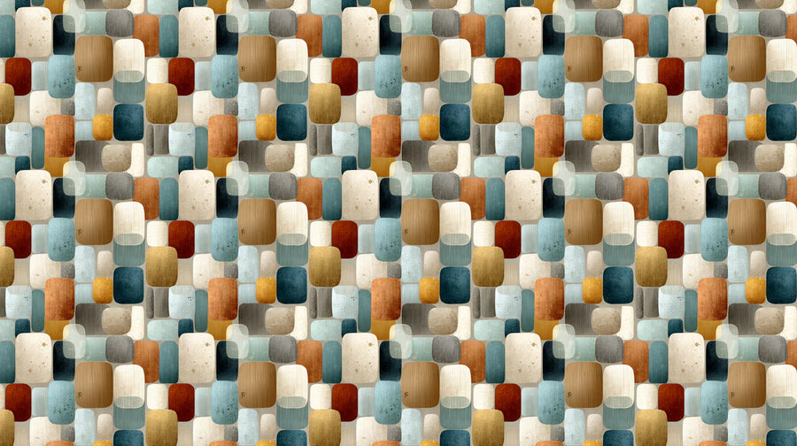 Tapete mit Block-Harmonie-Muster — Tapete mit abstraktem Muster aus der Mitte des Jahrhunderts printable artwork