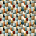 Stacked Block Harmony Mural Wallpaper — Mid-Century Abstract Pattern Mural Wallpaper - room preview 02