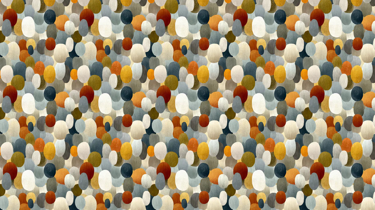 Abstract Pebble Path Mural Wallpaper — Earthy Multi-Tone Design Mural Wallpaper - room preview 02