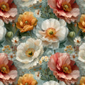 Blooming Peony Field Mural Wallpaper — Soft Apricot and Cream Mural Wallpaper - room preview 02