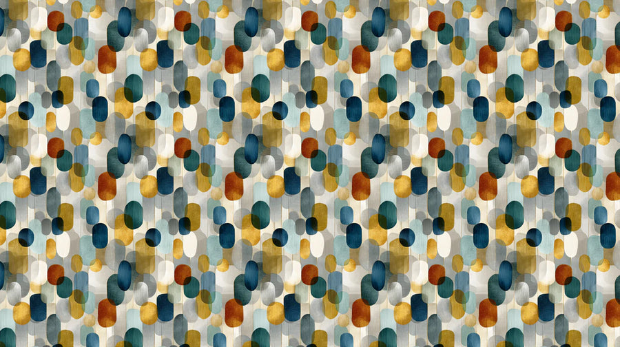 Papier peint mural à motifs de gousses géométriques abstraites – Papier peint mural moderne du milieu du siècle printable artwork