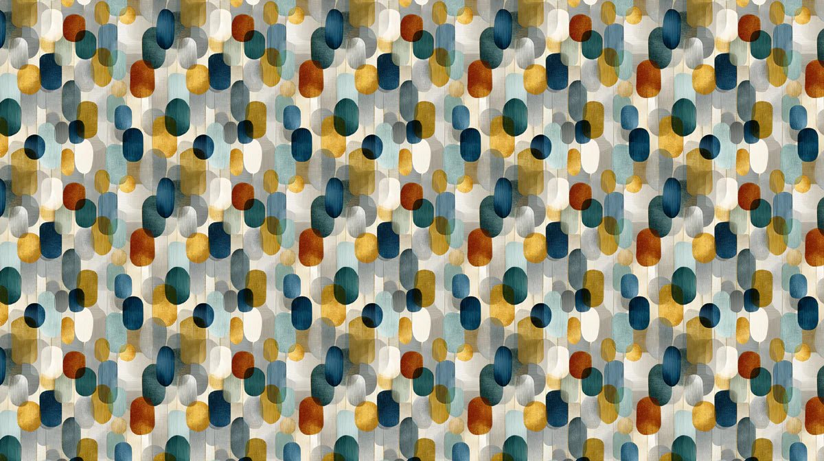 Abstract Geometric Pods Mural Wallpaper — Mid-Century Modern Mural Wallpaper - room preview 02