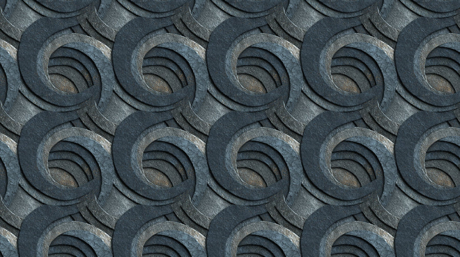 3D Wallpaper Mural – Optical Illusion Wall Mural – Industrial Swirl Engraving — Architectural Depth printable artwork