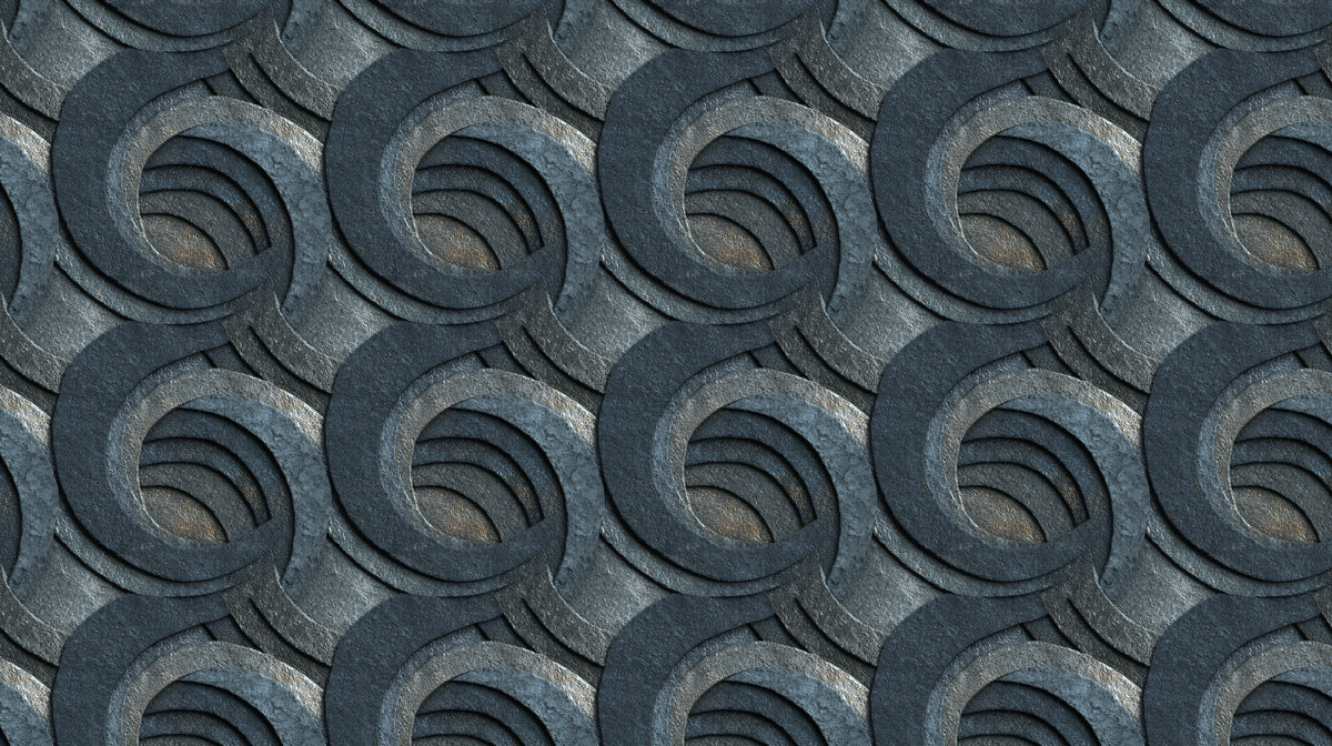 Industrial Swirl Engraving Mural Wallpaper — Architectural Depth Mural Wallpaper - room preview 02