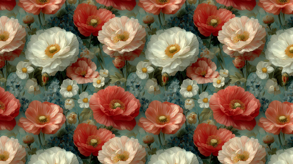 Blooming Peony Garden Mural Wallpaper — Romantic Floral Art Mural Wallpaper - room preview 02
