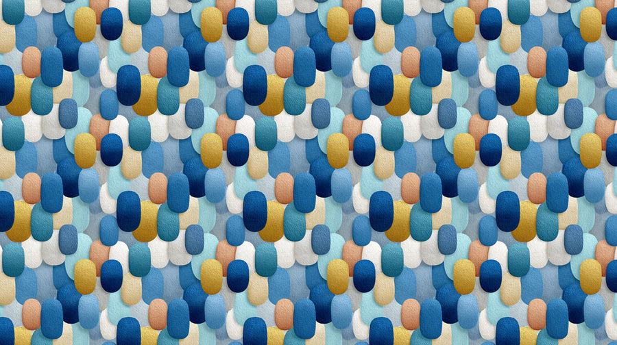 Papier peint mural à motif écailles de pétoncle abstrait bleu et or printable artwork