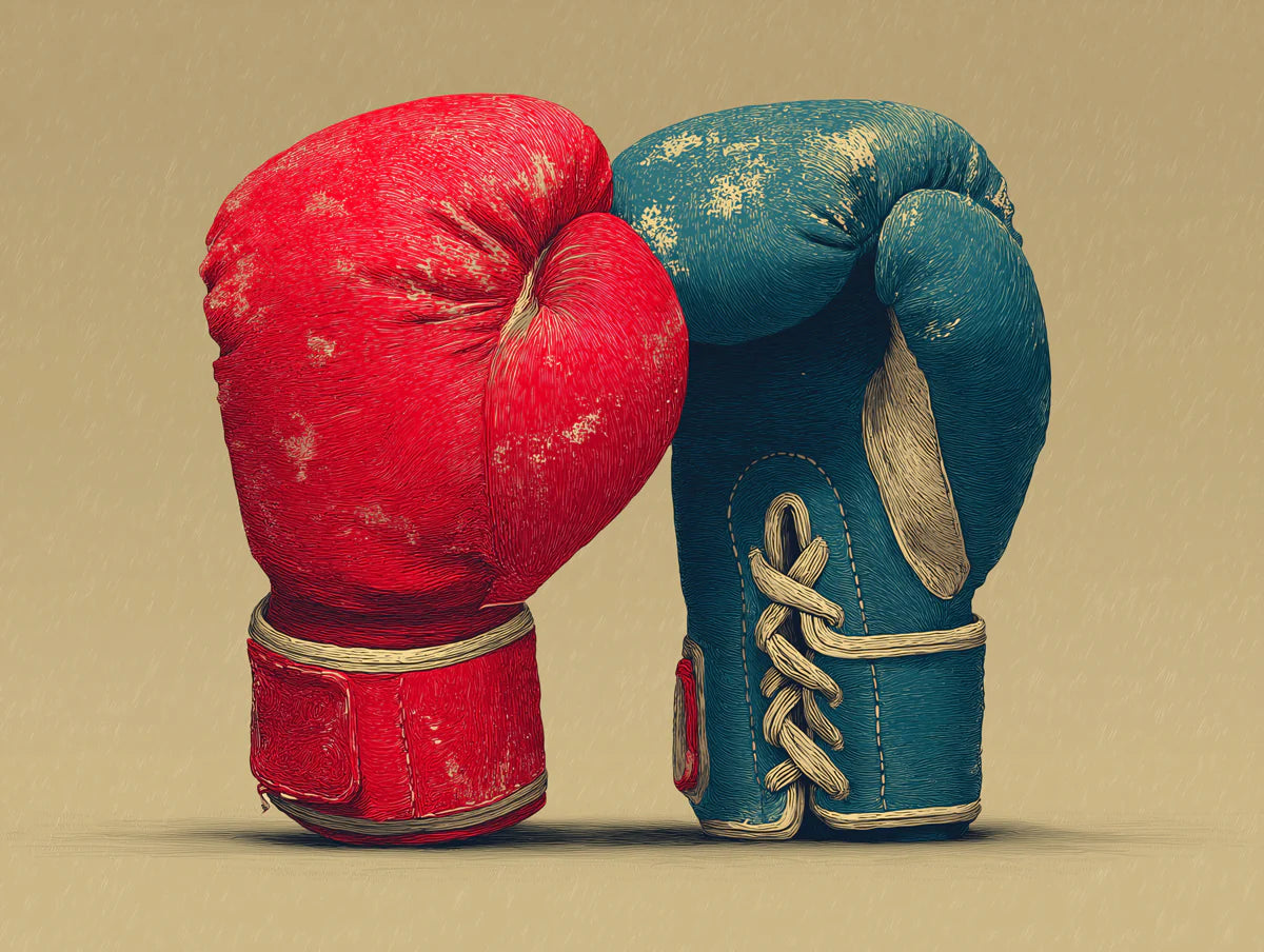 Vintage Boxing Gloves Mural Wallpaper — Sport Heritage Aesthetic Mural Wallpaper - room preview 02