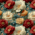 Opulent Peony and Chrysanthemum Floral Mural Wallpaper - room preview 02