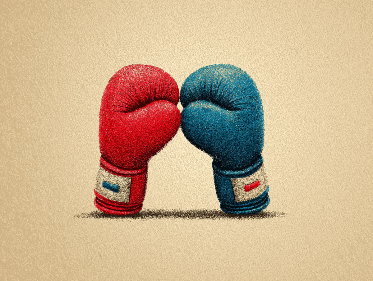 Vintage Boxing Gloves Mural Wallpaper — Retro Minimalist Design Mural Wallpaper - room preview 02